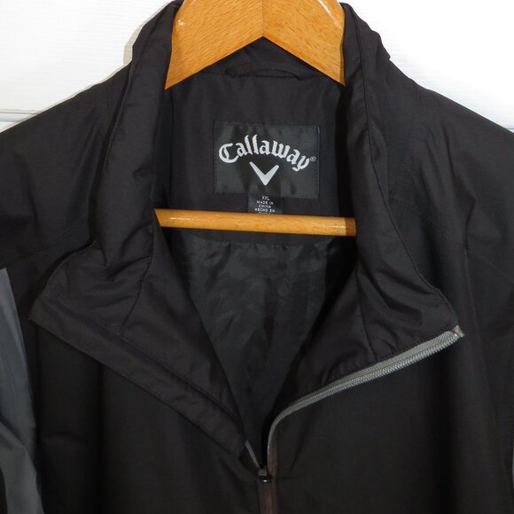 Callaway Golf Men’s Windbreaker Jacket Full Zip Black/Gray Big Logo Size XXL - Picture 4 of 6